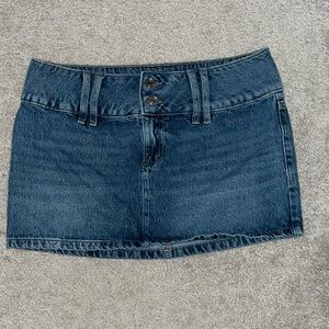 Garage Dark Blue Denim Mini Skirt